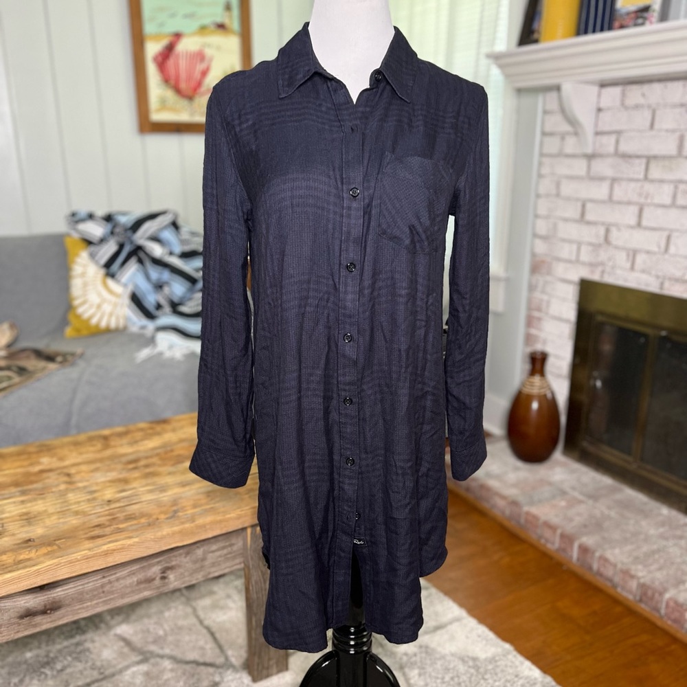 Rails long sleeve dress Bianca Charcoal shadow mini shirt dress